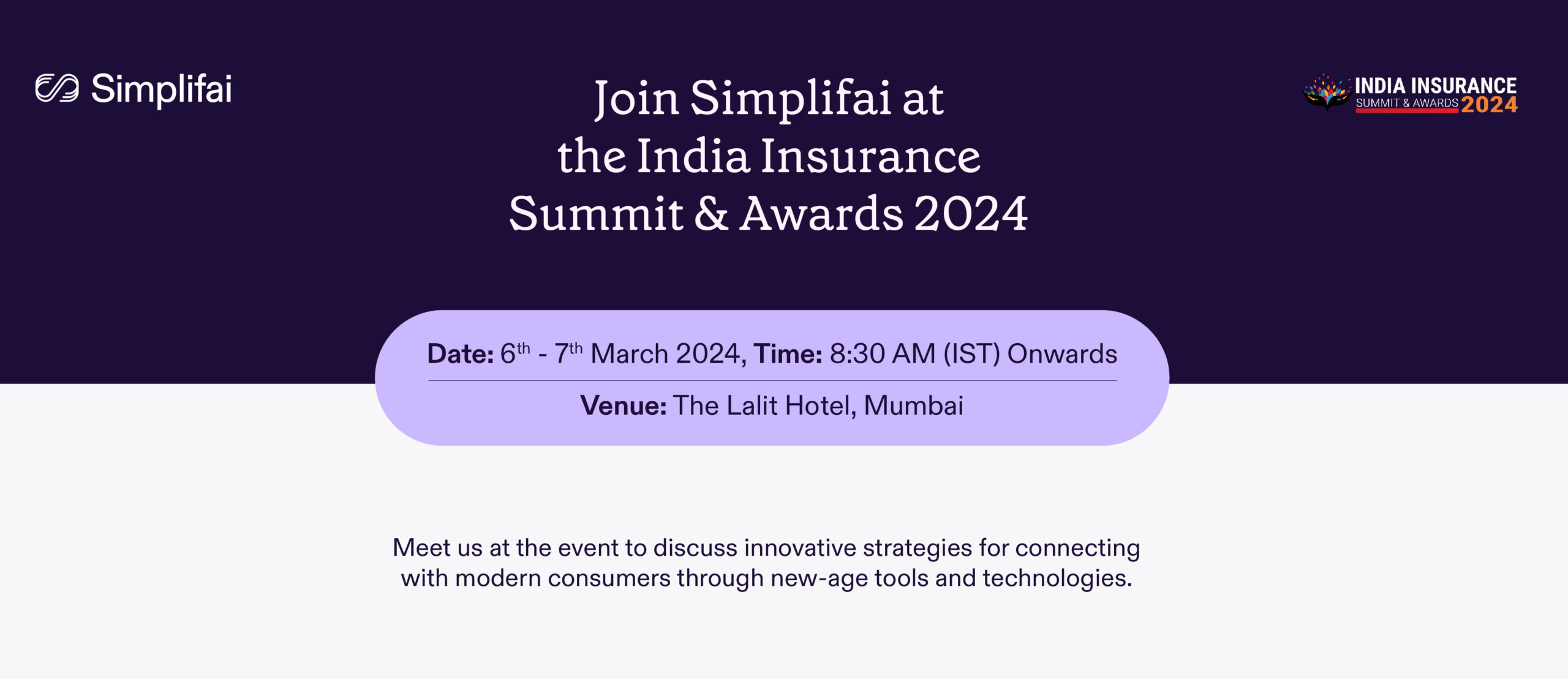 Join Simplifai at the India Insurance Summit & Awards 2024